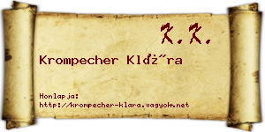 Krompecher Klára névjegykártya